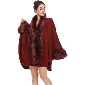 Dolce cabo 
Over coat 
Size L/XL
Red fur